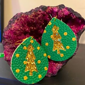 Faux leather earrings